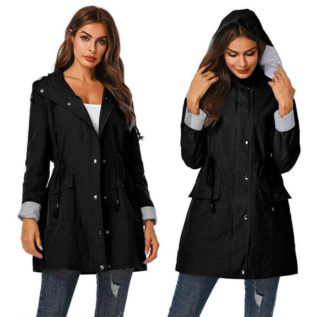 Veste D'hiver Élégante à Capuche Fourrure Synthetic - PanierRoyale