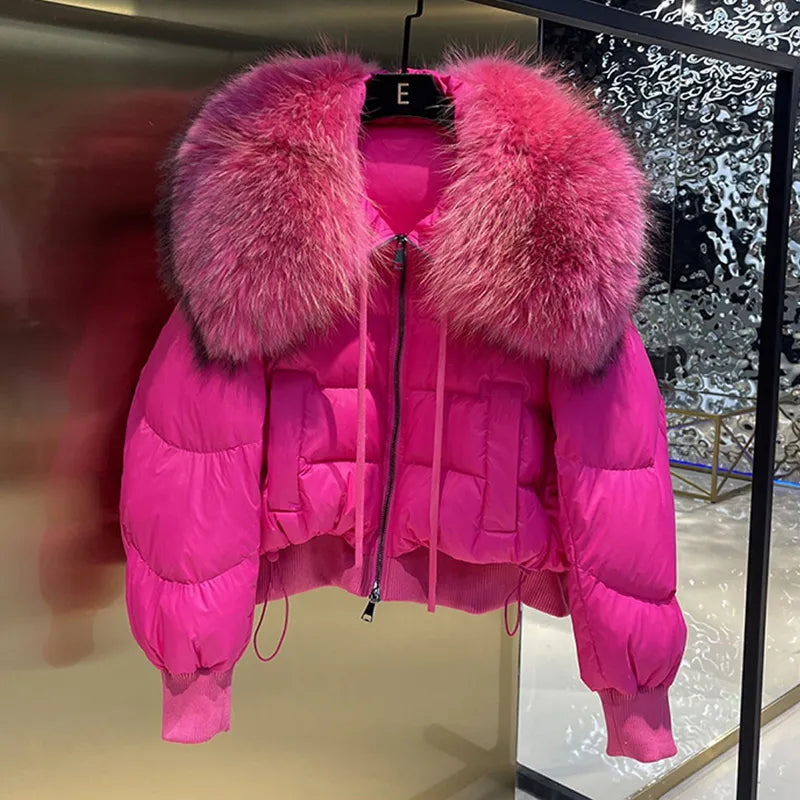 Doudoune Hiver Femme Fourrure Artificielle et Éclair Zippé - PanierRoyale
