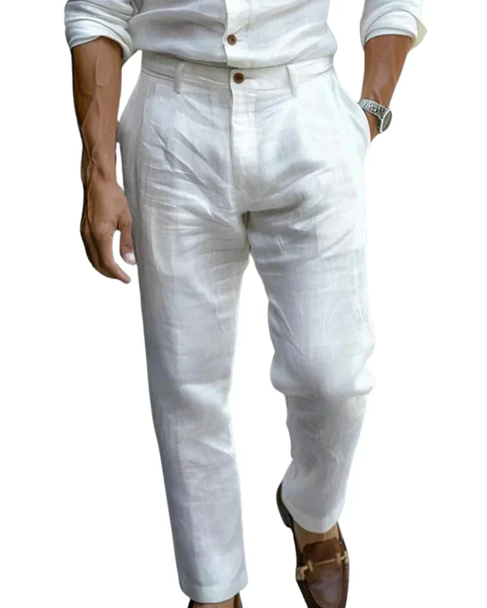 Pantalon Lin Homme Large et Confortable - BerlinGlamour