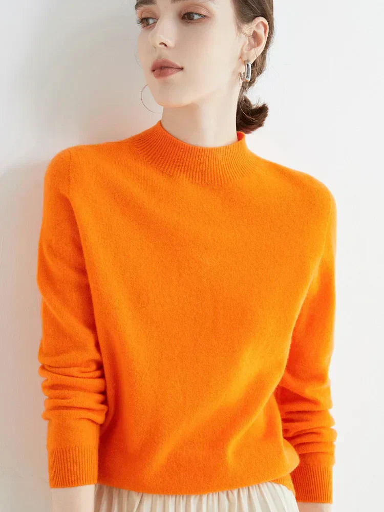 Pull en Cachemire Vert Émeraude Féminin Chaud