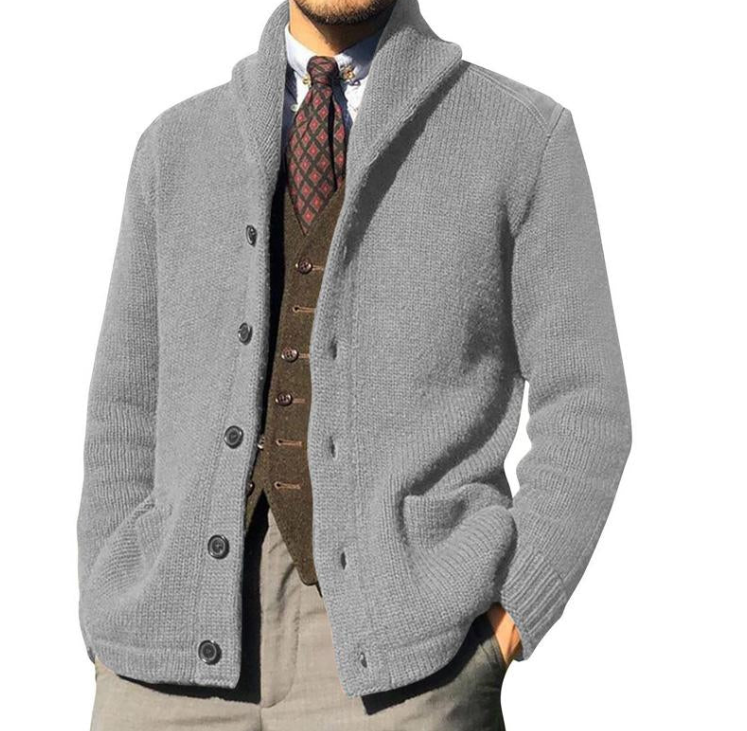 Veste Homme Classique Boutons Cuir