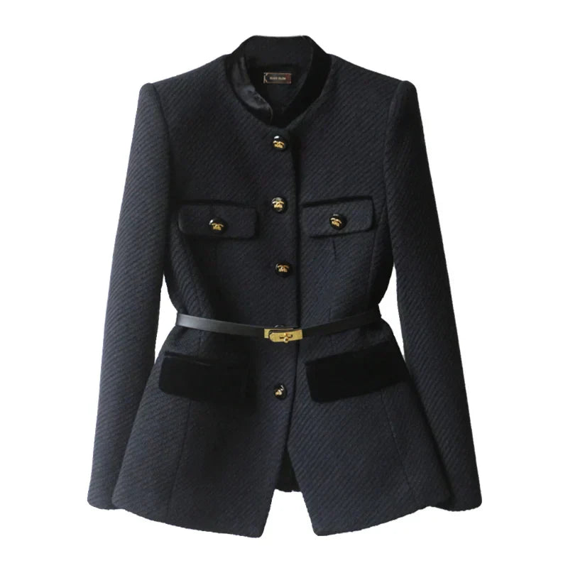 Manteau Femme Élégant en Laine Classique