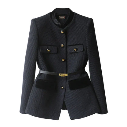 Manteau Femme Élégant en Laine Classique