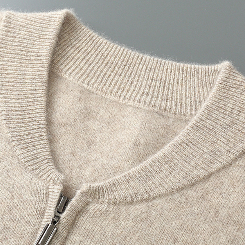 Cardigan Homme Laine Chaud et Élégant avec Fermeture Éclair