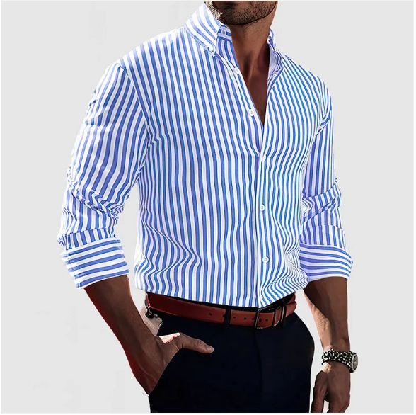Chemise Homme à Rayures Fines pour Travail ou Week-end