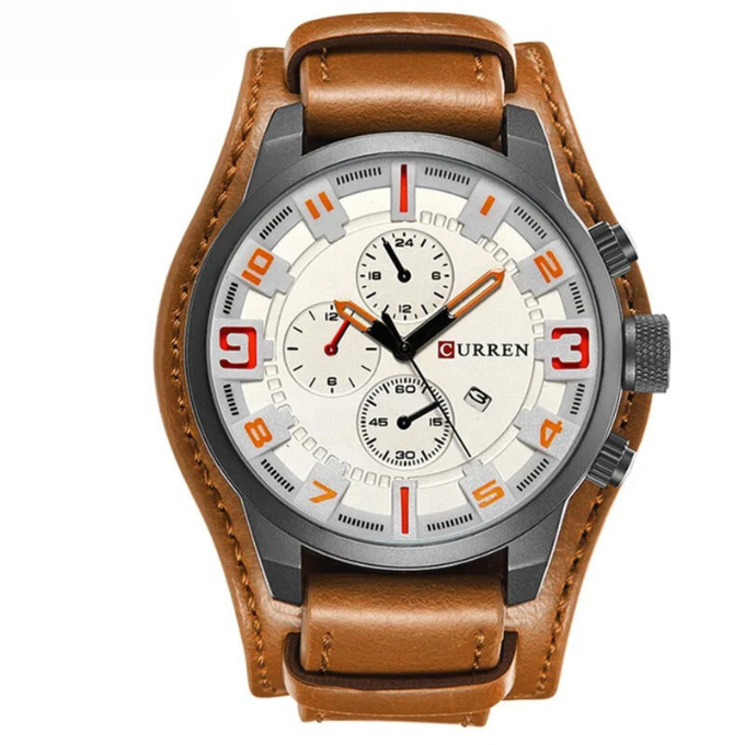 Montre Chronographe Homme Cuir Élégant