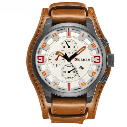 Montre Chronographe Homme Cuir Élégant