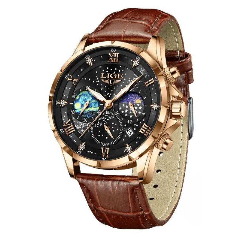 Montre Homme Élégante Phases de Lune