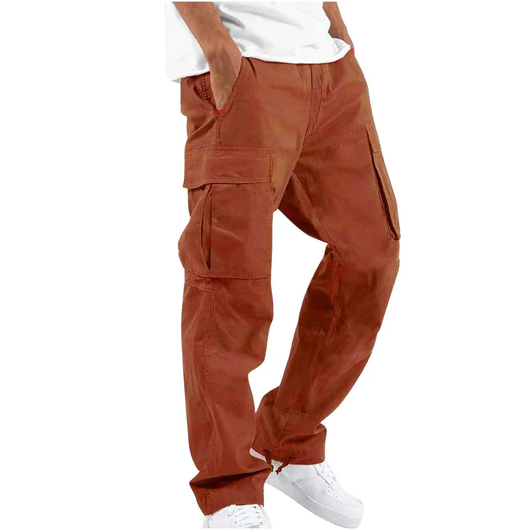 Pantalon Trekking Homme Confort - Pantalon Cargo avec Poches Multiples et Ceinture Adjustale