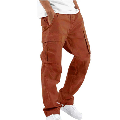 Pantalon Trekking Homme Confort - Pantalon Cargo avec Poches Multiples et Ceinture Adjustale
