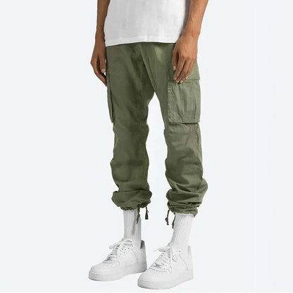 Pantalon Trekking Homme Confort - Pantalon Cargo avec Poches Multiples et Ceinture Adjustale