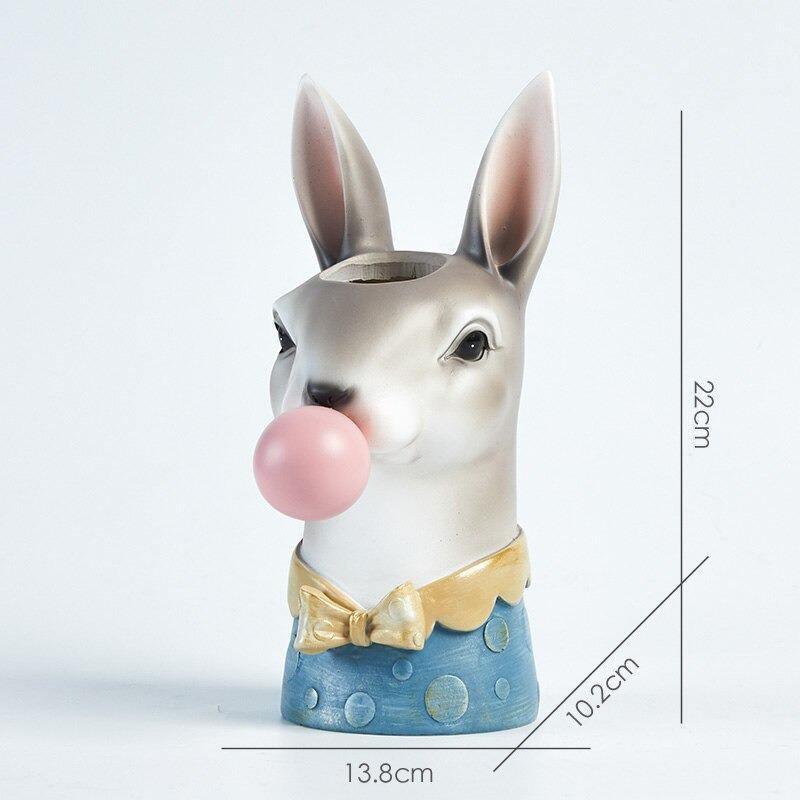 Vase Décoratif Fleuri avec Motifs Animaux Joyeux