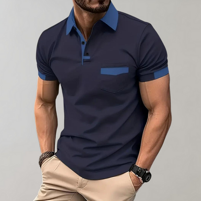Polo Homme Manches Courtes Marine Classique - PanierRoyale