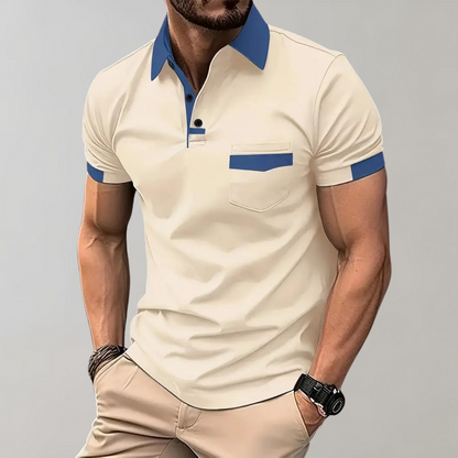 Polo Homme Manches Courtes Marine Classique