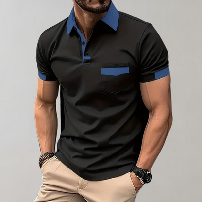 Polo Homme Manches Courtes Marine Classique