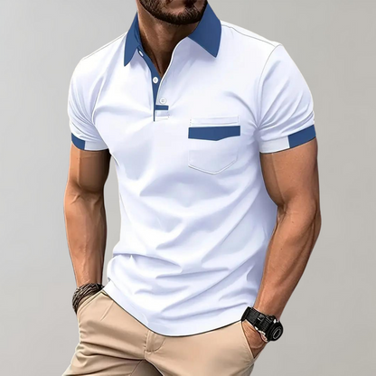Polo Homme Manches Courtes Marine Classique