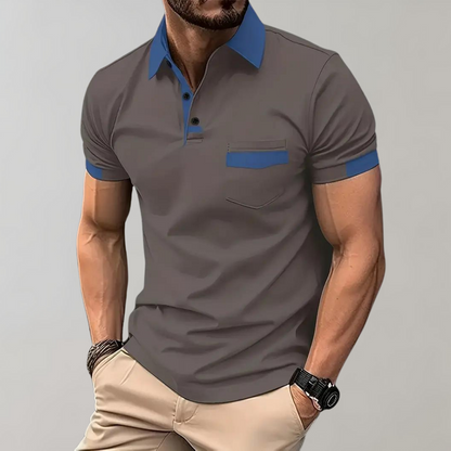 Polo Homme Manches Courtes Marine Classique