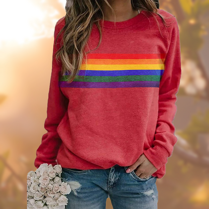 Sweat à manches longues femme rayé couleurs vives