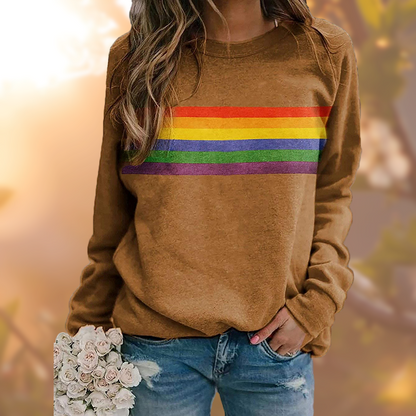 Sweat à manches longues femme rayé couleurs vives - PanierRoyale