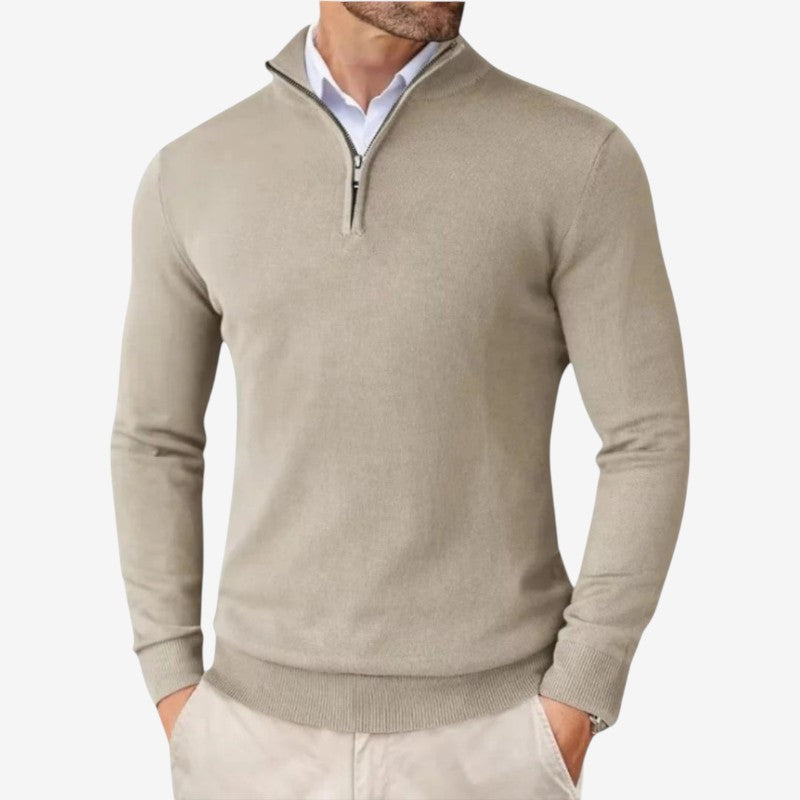 Pull Slim Fit Manches Longues Zippé Élégant