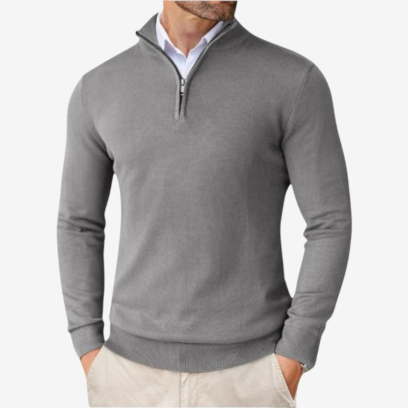 Pull Slim Fit Manches Longues Zippé Élégant