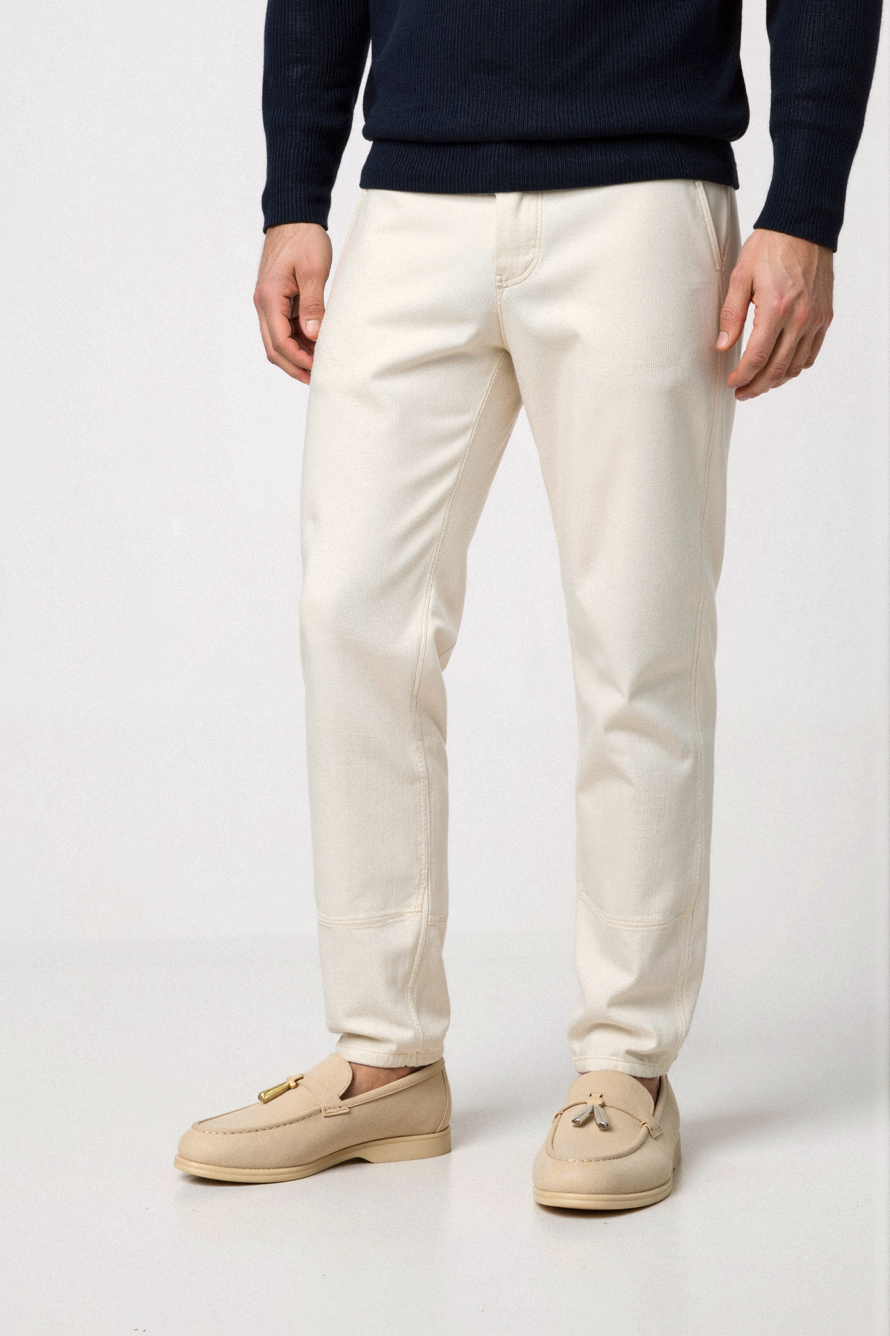 Mocassin Beige Cuir Confortable et Élégant