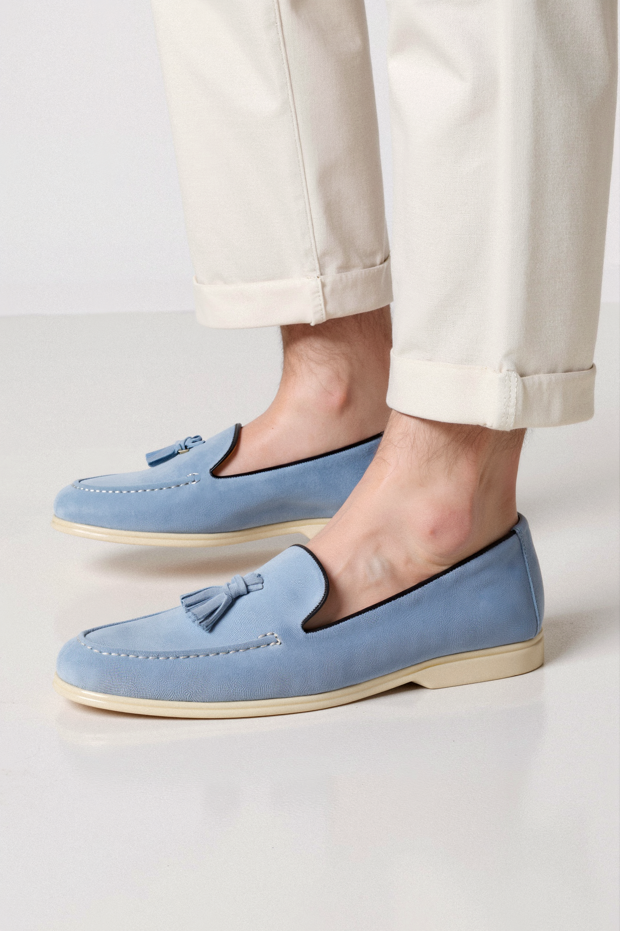 Mocassin Beige Cuir Confortable et Élégant