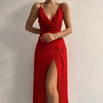 Robe de Soirée Chic pour Femme à Bretelles Adjustables