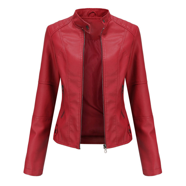 Blouson Cuir Noir Élégant avec Fermeture Éclair - vue 3