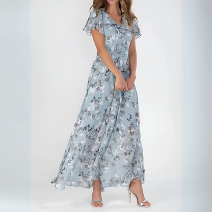 Robe Maxi Femme Fluide Décolleté en V