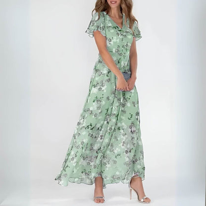 Robe Maxi Femme Fluide Décolleté en V