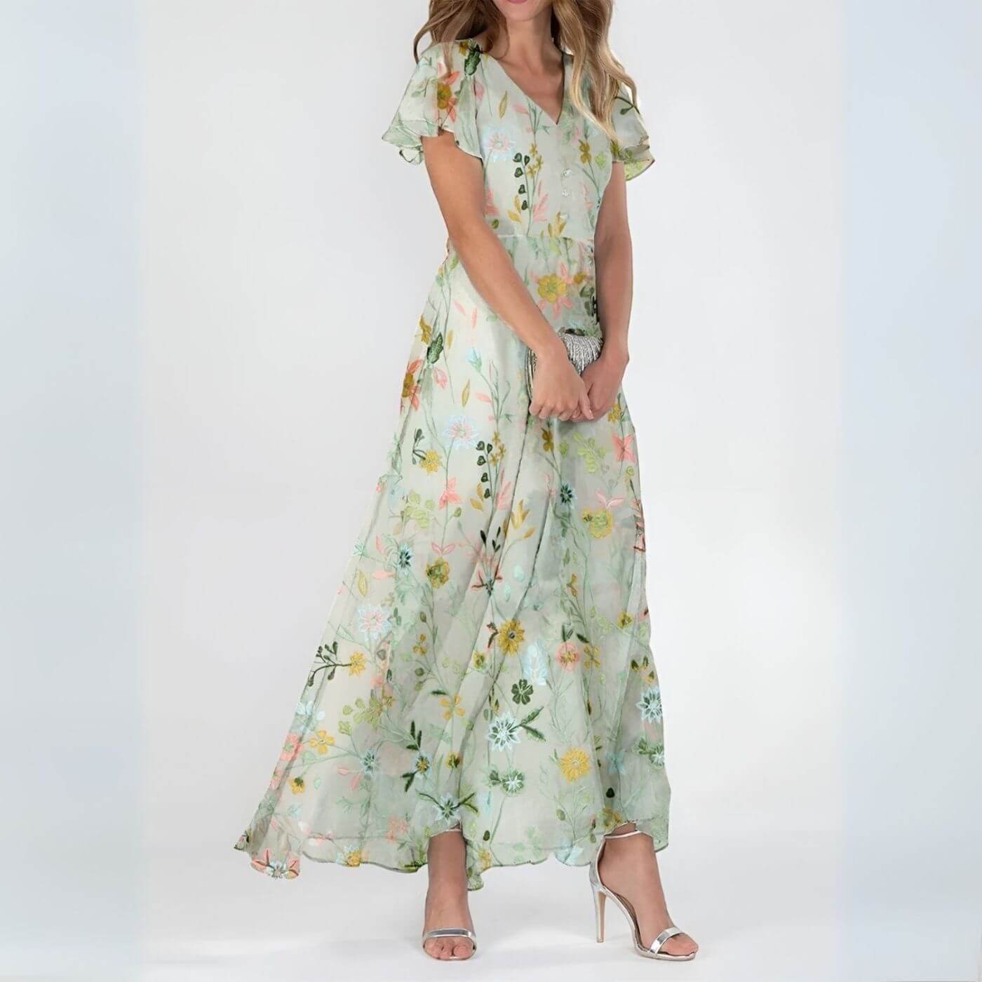 Robe Maxi Femme Fluide Décolleté en V