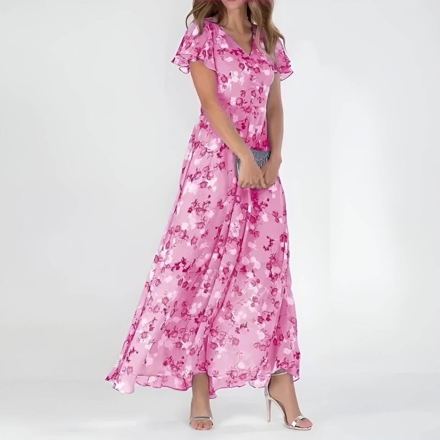 Robe Maxi Femme Fluide Décolleté en V