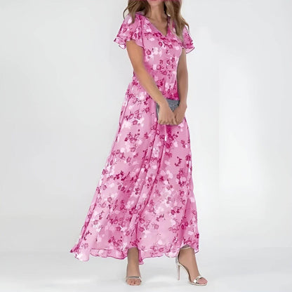Robe Maxi Femme Fluide Décolleté en V