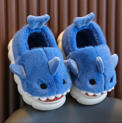 Pantoufles Enfant Requin Peluche Douces et Confortables