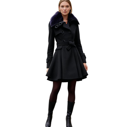 Manteau Femme Tailleur en Simili Fourrure avec Boutons