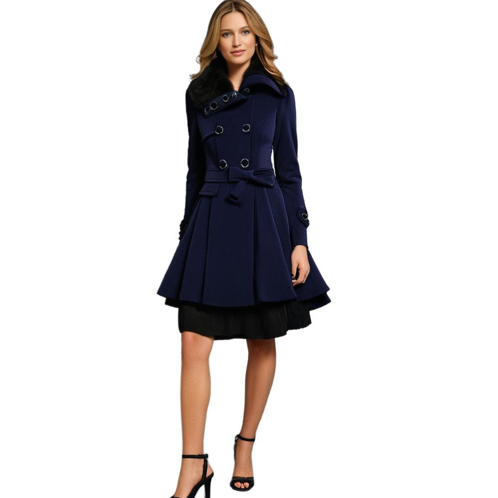 Manteau Femme Tailleur en Simili Fourrure avec Boutons