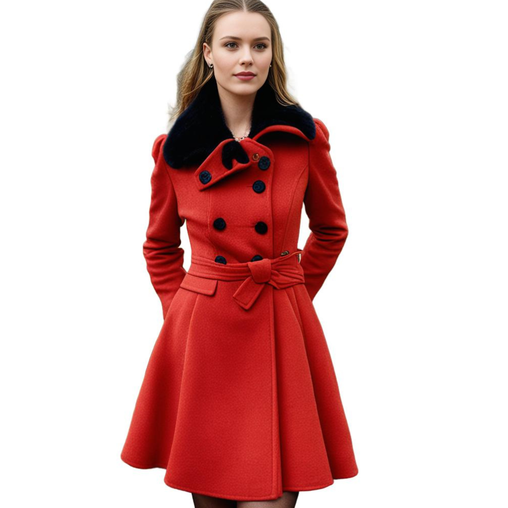 Manteau Femme Tailleur en Simili Fourrure avec Boutons