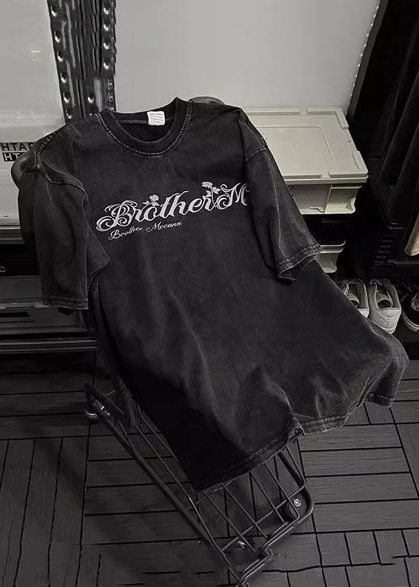 Tee Noir Classique à Manches Courtes pour Homme Été - EasyApparels