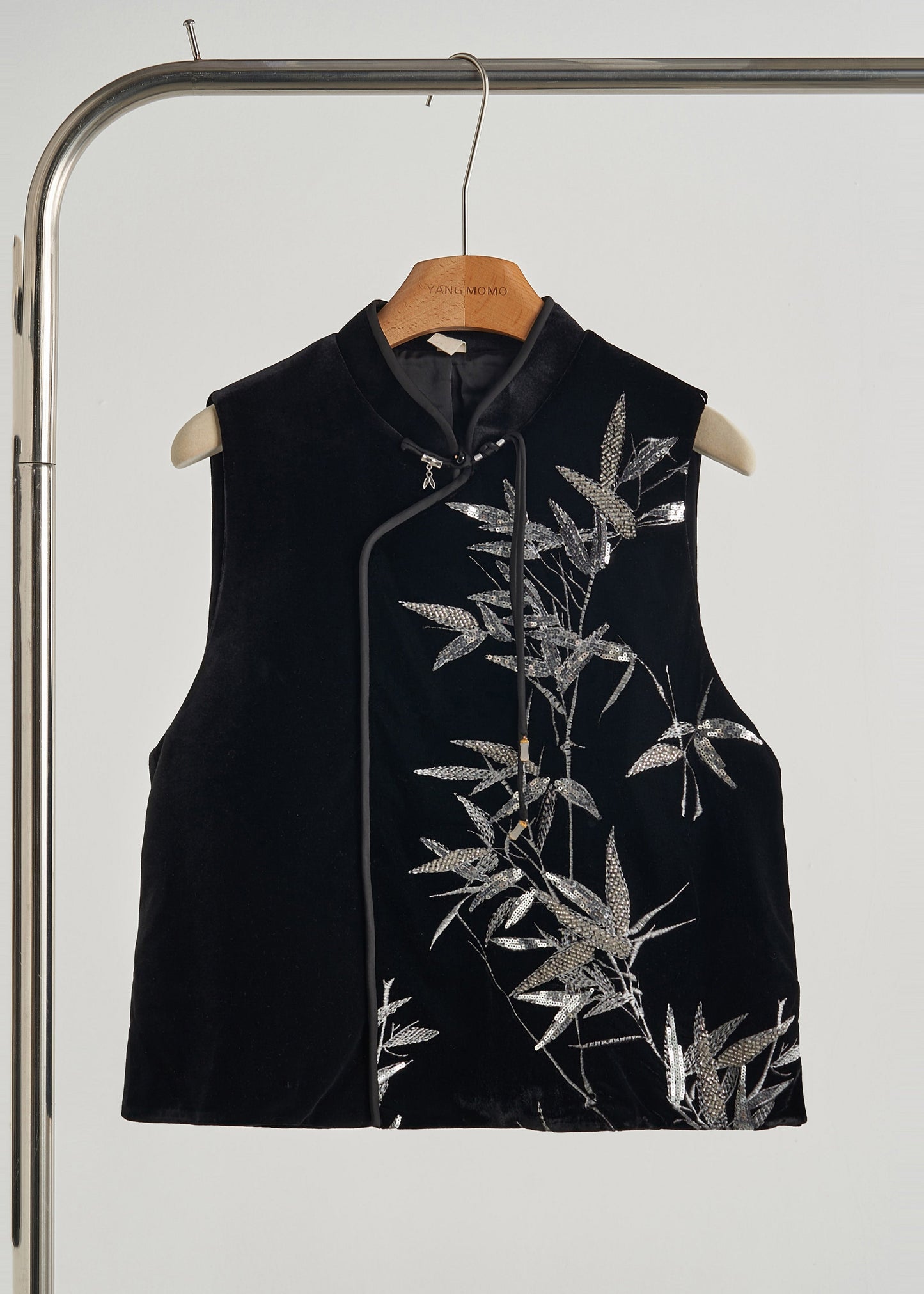 Luxe Velvet Top avec Paillettes Noir Automne - EasyApparels