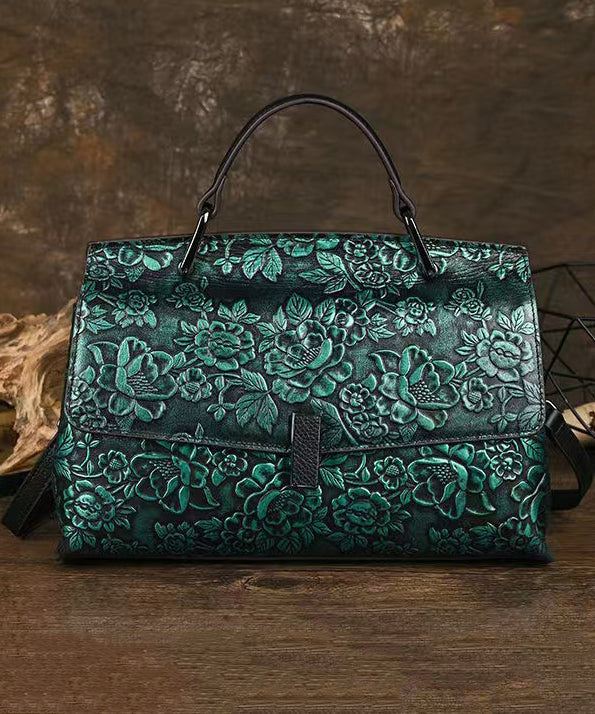 Vintage Leather Messenger Bag Green - EasyApparels