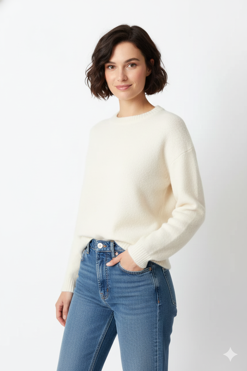 Pull Femme Grande Taille Confortable - Tricot Chaud avec Manches Élargies