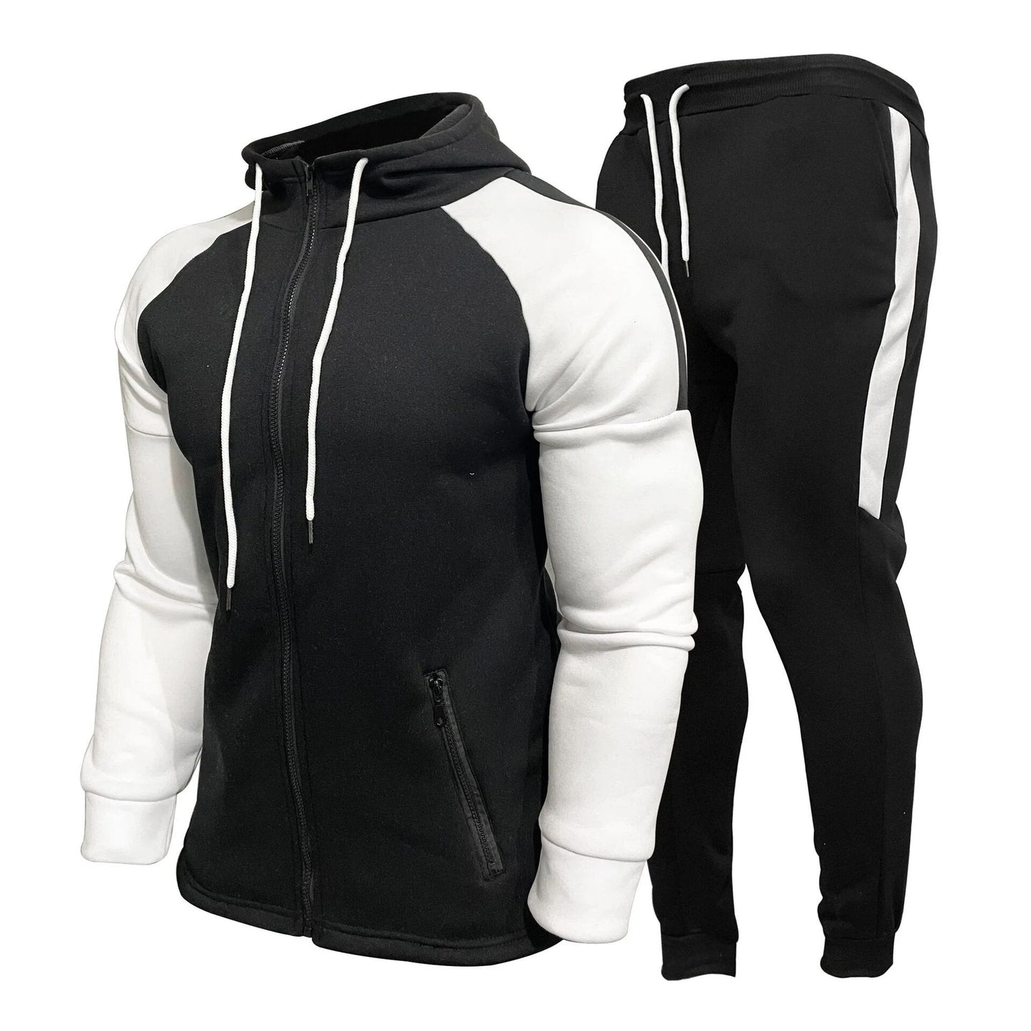 Survêtement Sport Homme Noir et Blanc Casual - PanierRoyale