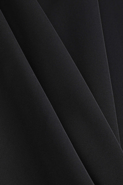 Robe de Soirée Noire Élégante Longue avec Col Montant