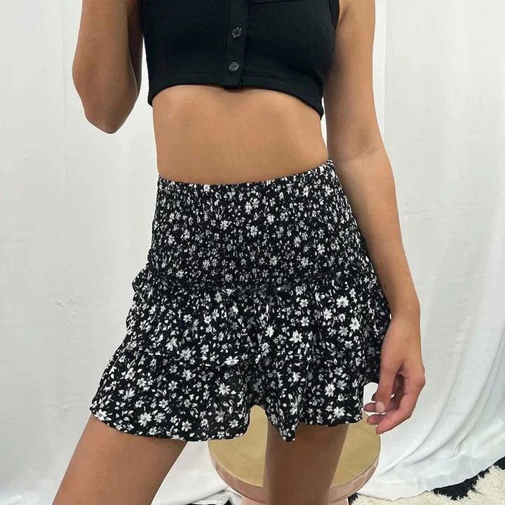 Jupe Femme Mi-Longue Élastique avec Ceinture Adjustante - PanierRoyale