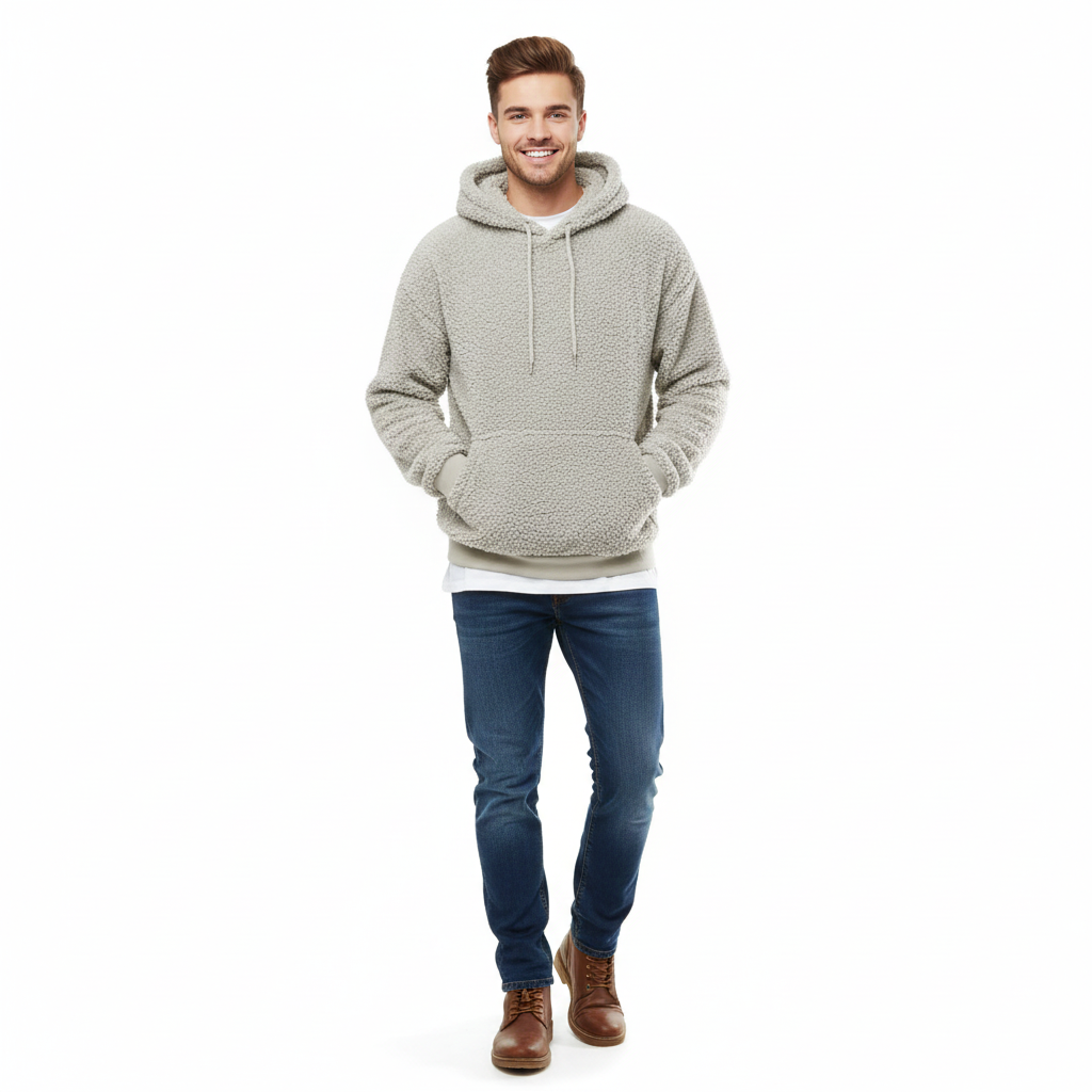 Pull Capuche Fleece Homme Confortable et Chaud