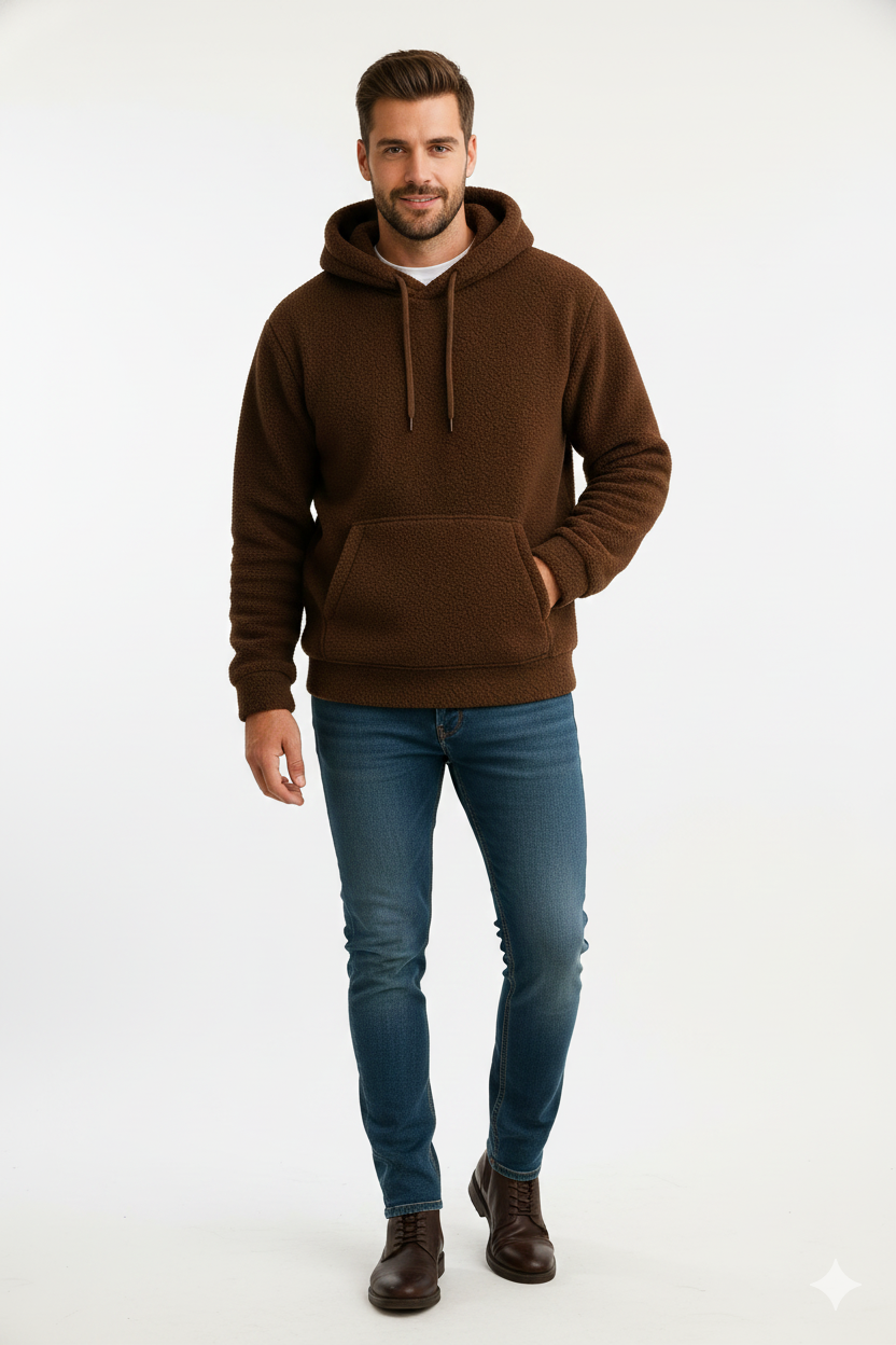 Pull Capuche Fleece Homme Confortable et Chaud
