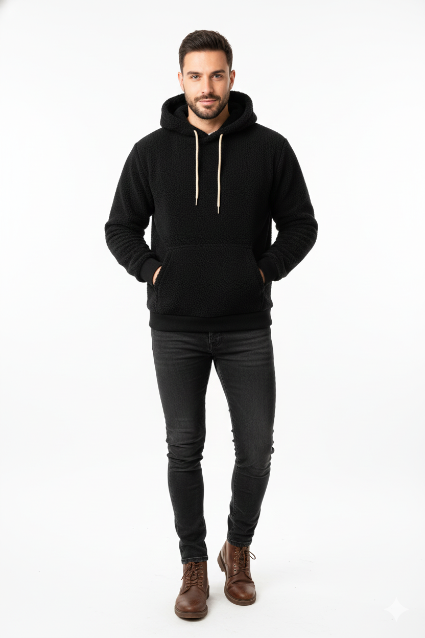Pull Capuche Fleece Homme Confortable et Chaud