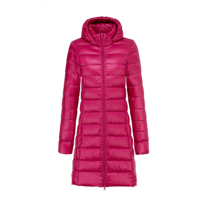 Veste D'Hiver Longue pour Femme avec Capuche et Remplissage Doux
