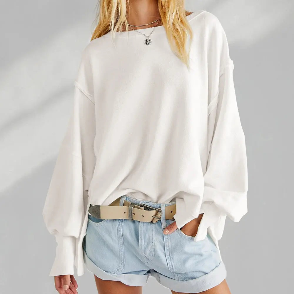 Pull Femme Rose Doux Manches Longues